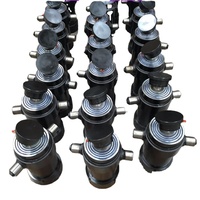 Mini vérin hydraulique télescopique multi-étages avec construction en acier et roulement pour remorque benne basculante, pression 250 bars