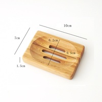 Porte-savon rond et rectangulaire en bambou 100% biologique, ensembles de salle de bain élégants au toucher naturel