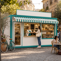 20ft Stahlkonstruktion Einzelhandels-Verkaufsstand Kiosk Kostengünstiges Versetzbares Schnell Montierbares Flat-Pack Containerhaus Modernes Design 5