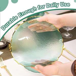 Xueli Assiettes en dentelle en plastique de couleur personnalisables avec bords garnis or/argent <span class=keywords><strong>Vaisselle</strong></span> décorative élégante pour les fêtes de mariage - Product Image 5