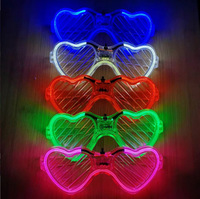 Lunettes LED Lumineuses pour Adultes et Enfants, Accessoires de Noël, Halloween, Cosplay, Fête Néon, Cœur, Jouet