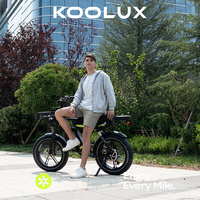 Vélo électrique à pneus larges KOOLUX X9 PRO, moteur arrière sans balais 20 pouces 250W, batterie lithium, écran LED, pour la montagne et la ville, longue autonomie