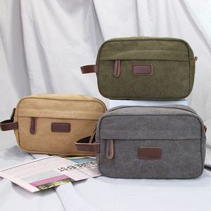 Design Vintage chiusura a cerniera organizzatore di viaggi di cotone tela borsa cosmetica per gli uomini per uso <span class=keywords><strong>aereo</strong></span> all'aperto - Product Image 2