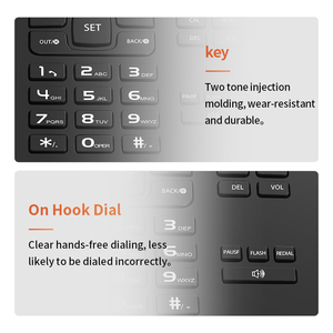 <span class=keywords><strong>Téléphone</strong></span> <span class=keywords><strong>Fixe</strong></span> Filaire de Bureau avec Identification de l'Appelant, Appel Mains Libres et Réglage du Volume, pour Maison et Bureau - Product Image 4