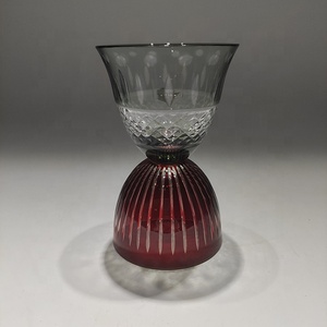 Gobelet en verre coloré, style cristal côtelé, verre à cocktail décoratif pour mariage, fête, décoration de la maison - Product Image 6