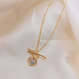Promotion Exceptionnelle : Collier Cœur d'Amour en Coquillage Flèche de Cupidon, Ins Simple et Exquis, Pendentif en Cristal de Pierre pour Femme, Chaîne Clavicule - Product Image 3