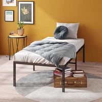 WEKIS Cadre de lit en acier inoxydable et fer, durable, moderne, style Mid-Century, avec rangement, pour école, appartement, chambre, entrepôt