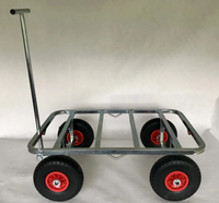 Chariot de transport robuste en métal à quatre roues pour cages de présentation canines, OEM