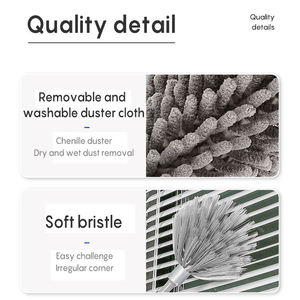 Mikrofaser-Staubsauger mit Ausziehpfosten versenkbarer Staubspalt Pinselreiniger langer Federn Staub - Product Image 5