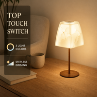 Lampe de table en verre à motif nuage, rechargeable sans fil, lampe de chevet LED, charge USB Type-C 5V, commande tactile pour la décoration de la maison