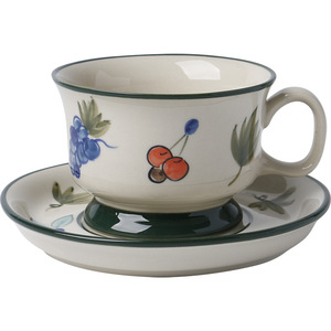 ชุดกาแฟพร้อมจานรองลายวาดมือสไตล์ยุคกลางคุณภาพสูง สำหรับใช้ในสำนักงานและที่บ้าน MOQ ต่ำ - Product Image 2