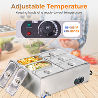 Chauffe-plats électrique commercial Machine 6 casseroles Bain Marie acier inoxydable 110v 220V contrôle automatique de la température économie d'énergie