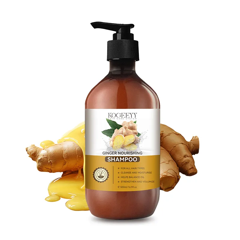 KOGEEYY Champú de Extracto de Jengibre Anti Pérdida de Cabello Orgánico Cuidado del Cabello Natural Hierbas Jengibre Crecimiento Champú y Acondicionador Set