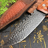 Couteau d'extérieur en acier Damas, multifonctionnel, tranchant, portable, pour le camping, la chasse, le bushcraft, outil EDC, vente en gros OEM, logo personnalisé