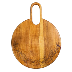 Planche hachoir en bois d'acacia de forme arrondie Blocs à découper de conception simple Restauration Utilisation pour couper la viande - Product Image 5