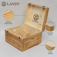 Caisse à vin en bois massif de qualité supérieure avec logo personnalisé, finition bois naturel, étui de transport pour spiritueux, pour la vente en gros aux vignobles