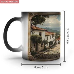 Mug à sublimation vierge 11oz en céramique, noir givré, à changement de couleur par presse à chaud - Product Image 1