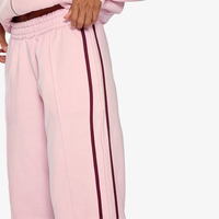 Ensemble de survêtement pour femme grande taille en mélange de coton écologique avec logo personnalisé, veste à capuche et pantalon de survêtement évasé, décontracté pour l'hiver