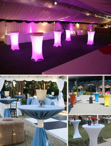 Offre Spéciale personnalisé rond Spandex <span class=keywords><strong>Table</strong></span> vêtements fête en plein air élastique housses Cocktail Stretch Bar <span class=keywords><strong>Table</strong></span> couvre pour mariage - Product Image 2