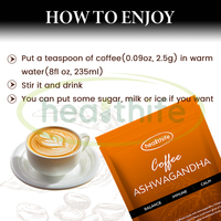 Mélange de poudre de café aux champignons Reishi, Chaga, Crinière de lion et Ashwagandha pour boisson instantanée Healthife Private Label Focus & Immunity