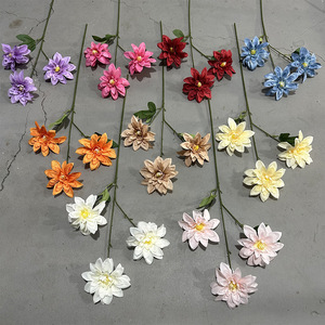 Fleurs artificielles en soie Yixuan, dahlias, toucher naturel, décoration de mariage et de la maison - Product Image 2