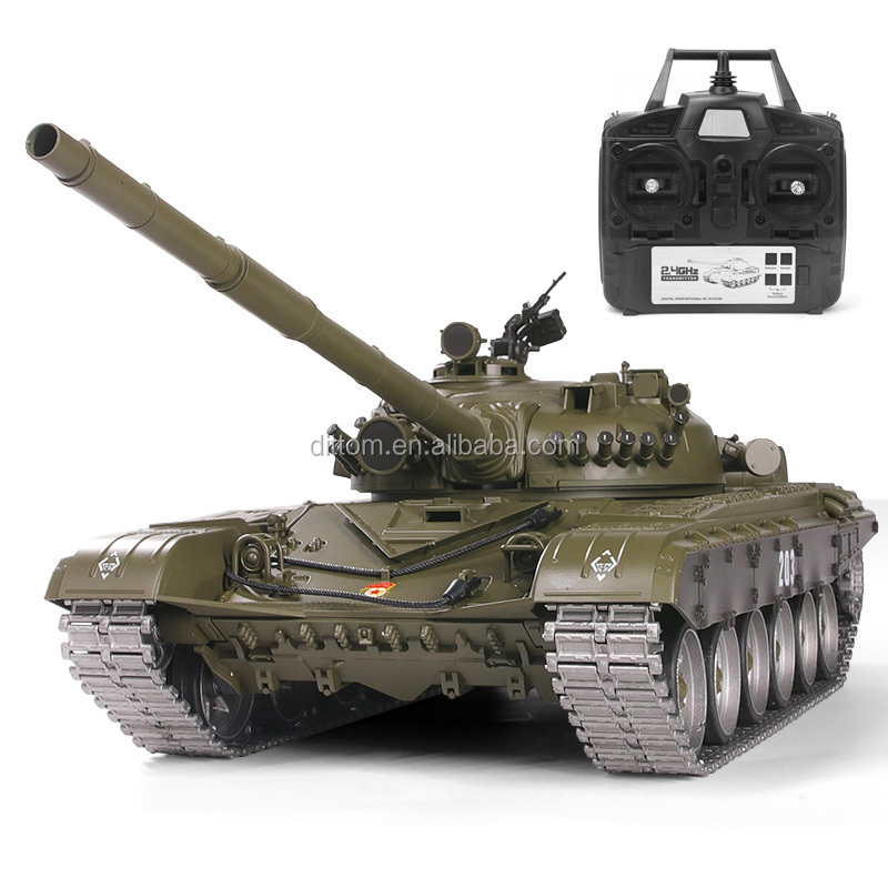 2.4G 1:16th Metal Russian T-72 RC Main Battle Tank HL 3939-1 Professional Shooting tank 6.0