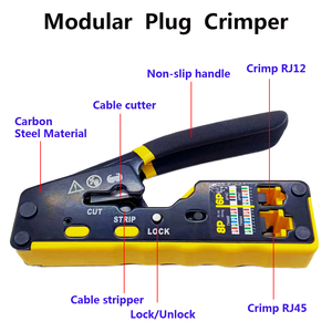 Đa chức năng RJ45 Uốn Tóc bồng công cụ với cáp Cutter vũ nữ Thoát Y cho RJ11 RJ12 Modular cắm Cat3 <span class=keywords><strong>CAT5e</strong></span> CAT6 cáp Ethernet - Product Image 3
