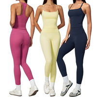Ensemble 2 pièces OEM/ODM personnalisé avec logo : Soutien-gorge de sport léger, respirant et à séchage rapide pour femme - Débardeur de yoga extensible dans quatre directions avec leggings