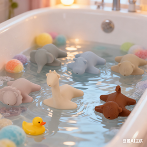 Ensemble de jouets de bain en silicone pour bébé, animaux de la jungle, jouets de bain pour bébé, enfants, douche, cadeau pour enfants - Product Image 5