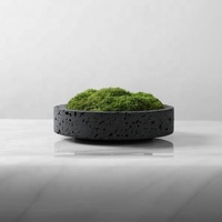 Pot de fleur en travertin de luxe moderne bol de jardin en mousse pour la maison hôtel bureau ornement décoratif d'intérieur jardinière en mousse de marbre