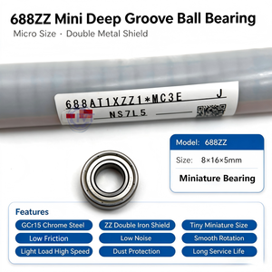 Cuscinetto a Sfera Miniaturizzato 688ZZ ABEC-5 8x16x5mm GCr15 ad Alta Velocità con Protezione ZZ per Skateboard - Product Image 1