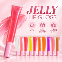 Huile à lèvres fruitée RTS hydratante, brillance intense, 8 saveurs, tube souple, faible MOQ 2 pièces, vente en gros, logo personnalisé