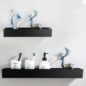 Estante de almacenamiento de baño y cocina moderno sin perforaciones, montado en la pared de metal de aluminio, respetuoso con el medio ambiente, duradero para uso en apartamentos - Product Image 6