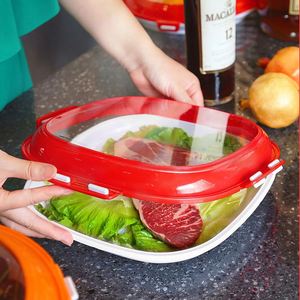 Plateau de rangement pour légumes de cuisine avec couvercle, sans BPA, avec logo personnalisé, plateaux de conservation alimentaire en plastique PP réutilisables - Product Image 2