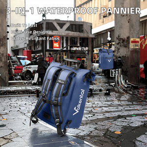 Sacoche de vélo 3 en 1 imperméable 25L pour enfants avec sangle réglable et design tendance en PVC - Product Image 2