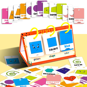 Juguete educativo temprano para niños, 60 piezas, formas y colores, tarjetas Flash cognitivas, rotafolio para niños - Product Image 1