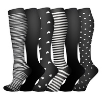 Chaussettes de compression en polyester pour hommes et femmes, tricotées, montantes, pour le fitness et la course à pied, disponibles en stock