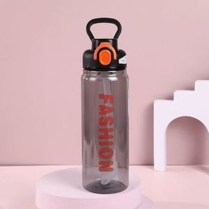 <b>Large</b>-Capacity Reusable Food <b>Safe</b> Transparent Solid Color PC Plastic Fitness One-Button Water Bottle - Product Image 4