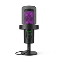 Micrófono de Escritorio USB CMTECK XM58, Micrófono para Juegos y Streaming con Cancelación de Ruido, Micrófono de Condensador RGB para PC para Grabaciones Nítidas