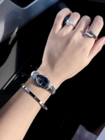 Montre-bracelet à quartz Scottie 9809b, nouvelle montre tendance haut de gamme en acier inoxydable, vente en gros, étanche, affichage à aiguilles en verre, montre pour femme