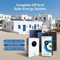 Système solaire hors réseau complet pour maison de 11 kW, systèmes de stockage d'énergie solaire hors réseau de 3 kW, 6 kVA, 22 kW pour la maison