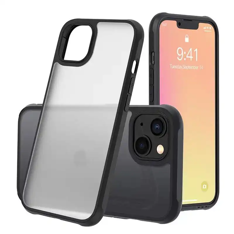 Sarung Ponsel iPhone 12 13, Penutup Bumper Anti Gores Warna Matte Anti Guncangan Anti Sidik Jari