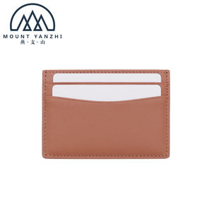 Porte-cartes RFID fin et minimaliste en cuir véritable, personnalisable avec logo, pour cartes d'identité et de crédit, pochettes de luxe pour cartes de visite, vente en gros - Product Image 2