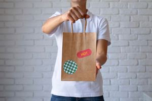 Wholesale Custom Logo Brown Paper Kraft <b>Bag</b> with Cotton Rope Handle for Supermarket Packing and Promotions - Product Image 3