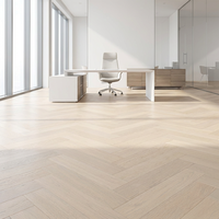 Plancher hybride en chêne blanc à chevrons Planchers en bois d'ingénierie à verrouillage par clic pour le salon