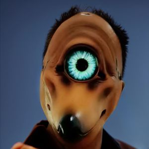 Masque Alien en Latex Intégral pour Halloween, Cosplay Sci-Fi, Peau Brune, Yeux Bleus, <span class=keywords><strong>Pupille</strong></span> Ronde/Verticale, Indispensable, 18+, Costume de Niveau Cinématographique - Product Image 1