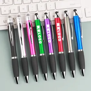 YS47 logotipo personalizado multifunción grabado Led luz Popular barato Logo promocional Stylus bolígrafo personalizado inteligente con logotipo personalizado