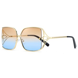 Mùa hè lớn khung cắt cạnh kính mát kim loại giản dị phụ nữ thời trang xu hướng Kính mát tinh tế - Product Image 4