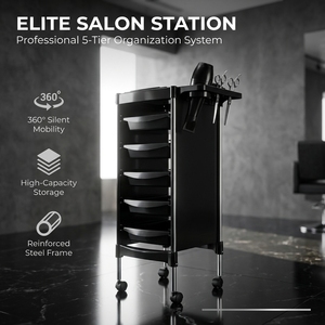 5 Drawer Rolling Salon <b>Trolley</b> Hairdressing <b>Tool</b> Cart with Top Accessory Slots - Product Image 1