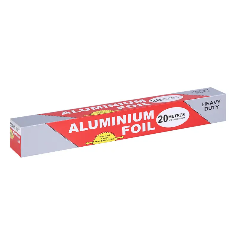 Kemasan Makanan Dapur Rumah Tangga Kertas Foil Aluminium Foil Roll dengan Kotak Pemotong Bergelombang Kokoh